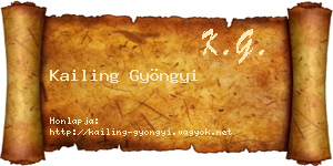 Kailing Gyöngyi névjegykártya